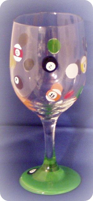 Pool Time- Wine Glass
